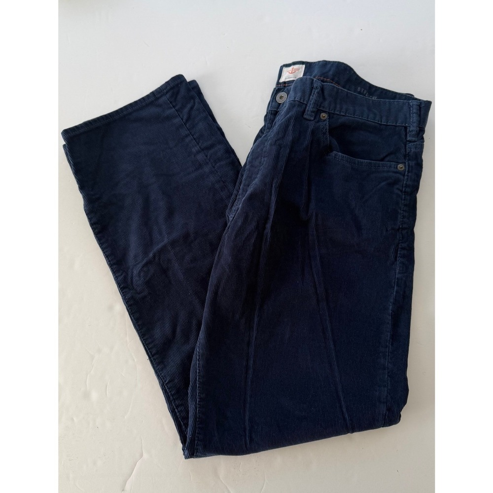 Dockers Mens Navy Blue Straight Fit Corduroy Pants Stretch 36x30 5-Pocket Pant